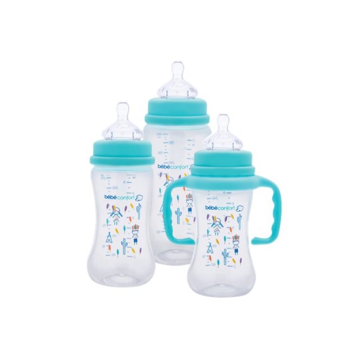 Bebe Confort Biberon a Collo Standard in PP 270ml Misura 1 Colore Azzurro