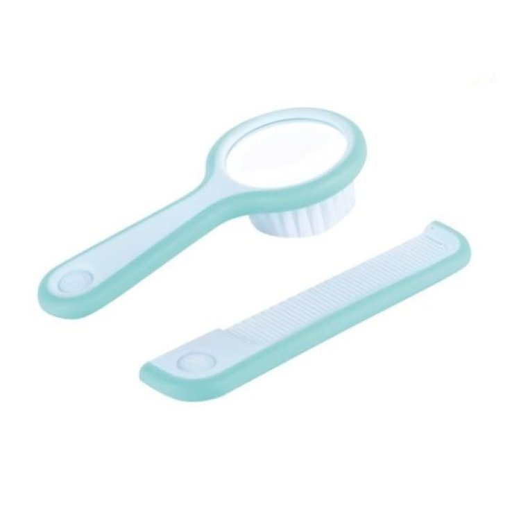 Bebe Confort Pettine E Spazzola con Specchio Integrato Colore Azzurro