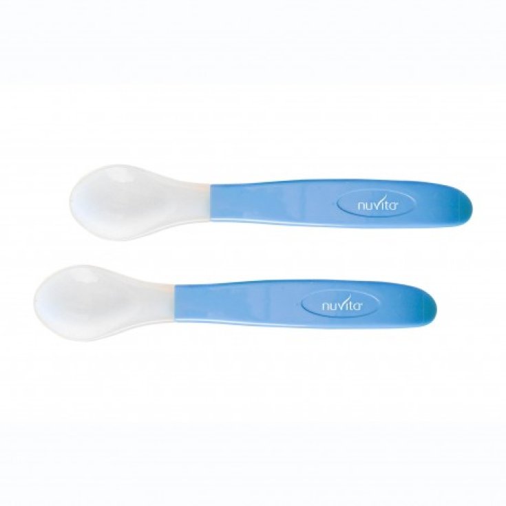 Nuvita Set 2 Cucchiai In Silicone Blu