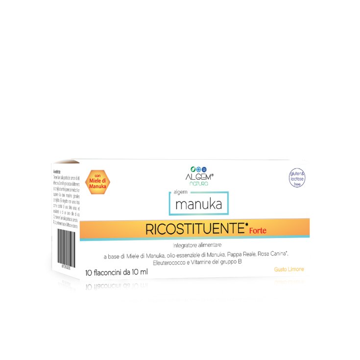 Algem Manuka Ricostituente Forte Integratore Alimentare Senza Glutine 10 Flaconi Da 10ml