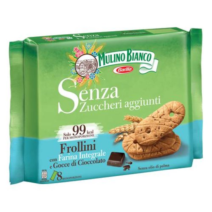 Mulino Bianco Senza Zuccheri Aggiunti Frollini con Farina Integrale e Gocce di Cioccolato 200g