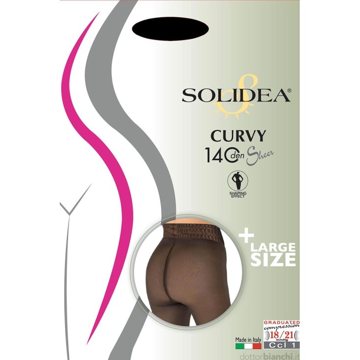 Solidea Curvy 140 Sheer Collant Colore Nero Taglia  1S-Xl 1 Paio