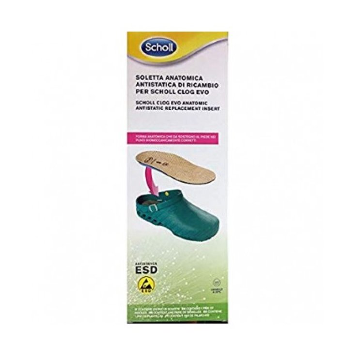 Dr. Scholl&copy; Soletta Anatomica Antistatica In Microfibra Di Ricambio Per Dr. Scholl&copy; Clog Evo Misura 38-39