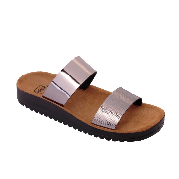 Scholl&reg; Cynthia Calzatura Donna Effetto Specchiato Plantare Memory Cushion&reg; Colore Argento Misura 39
