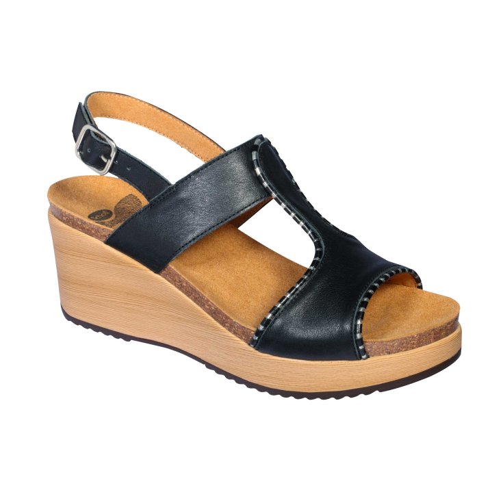 Scholl&reg; Kassidy Sandalo Donna In Pelle Plantare Bioprint&reg; Colore Nero Misura 38