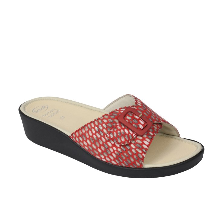 Scholl&reg; Mango Patent Calzatura Donna Simil Pelle Stampata Plantare Memory Cushion&reg; Colore Rosso Misura 37