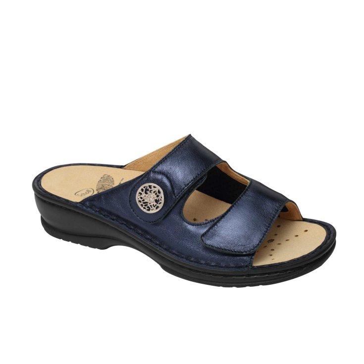 Scholl&reg; Tecla Calzatura Donna In Pelle Plantare Bioprint&reg; Colore Blu Misura 37
