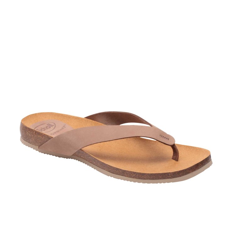 Scholl&reg; Tist 2.0 Sandalo Infradito Donna In Nubuck Plantare Bioprint&reg; Colore Beige Misura 39