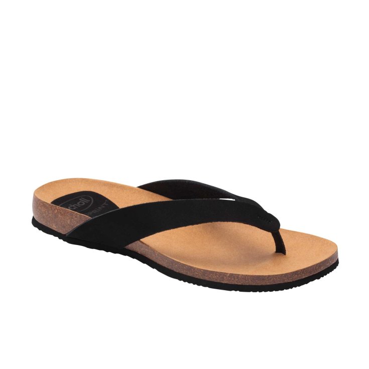 Scholl&reg; Tist 2.0 Sandalo Infradito Donna In Nubuck Plantare Bioprint&reg; Colore Nero Misura 39