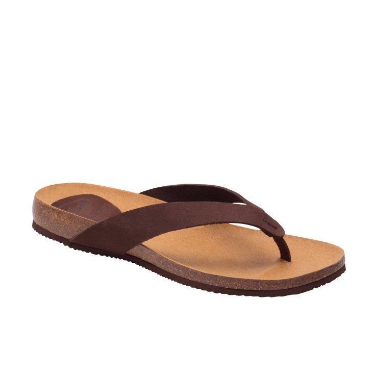 Scholl&reg; Tist 2.0 Sandalo Infradito Donna In Nubuck Plantare Bioprint&reg; Colore Marrone Misura 36