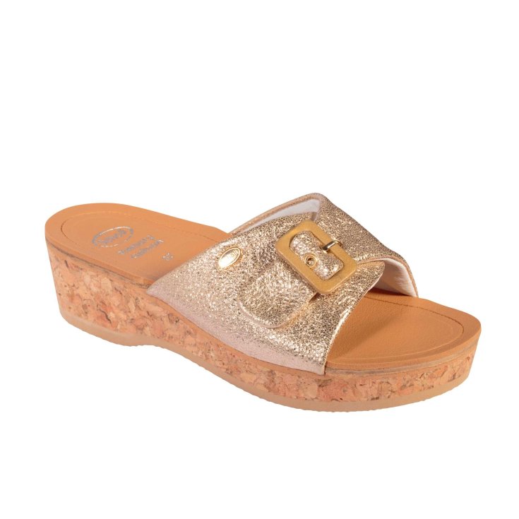 Scholl&reg; Wappy Calzatura Donna Eco Pelle Plantare Memory Cushion&reg; Colore Wrinkled Platinum Misura 36