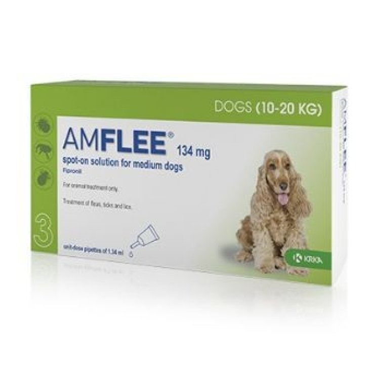 AMFLEE&reg; 134mg Spot-On Cani Da 10-20Kg KRKA 3 Pipette
