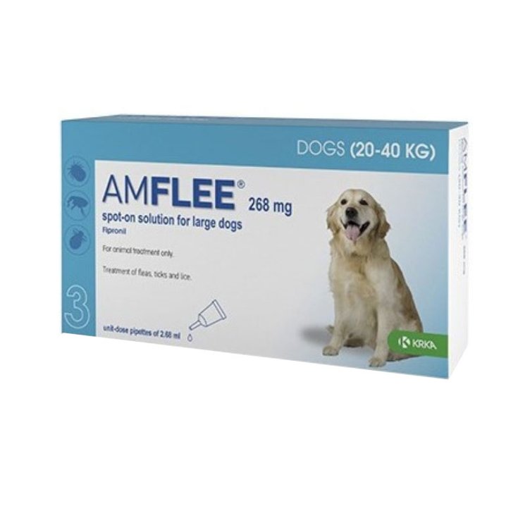 AMFLEE&reg; 268mg Spot-On Cani Da 20-40Kg KRKA 3 Pipette