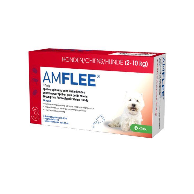 AMFLEE&reg; 67mg Spot-On Cani Da 2-10Kg KRKA 3 Pipette