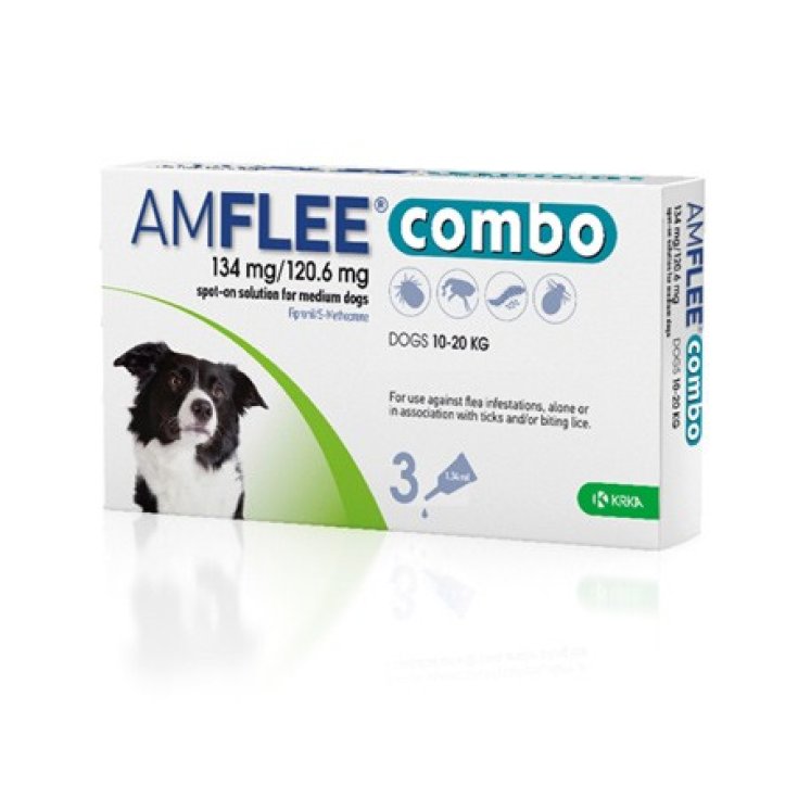 AMFLEE&reg; Combo 134mg/120,6mg Cani (10-20Kg) KRKA 3 Pipette