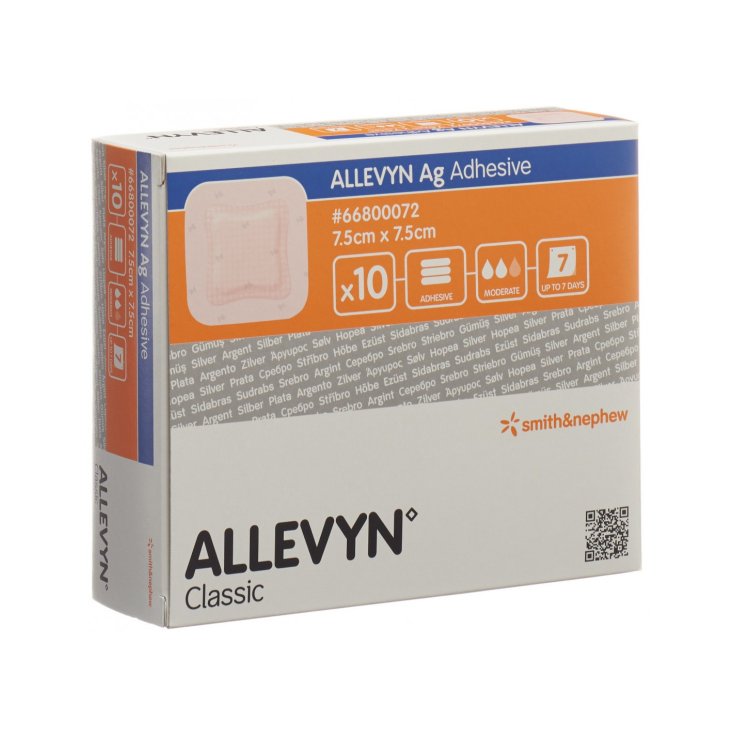 ALLEVYN Ag Adhesive 7,5x7,5 10 Pezzi