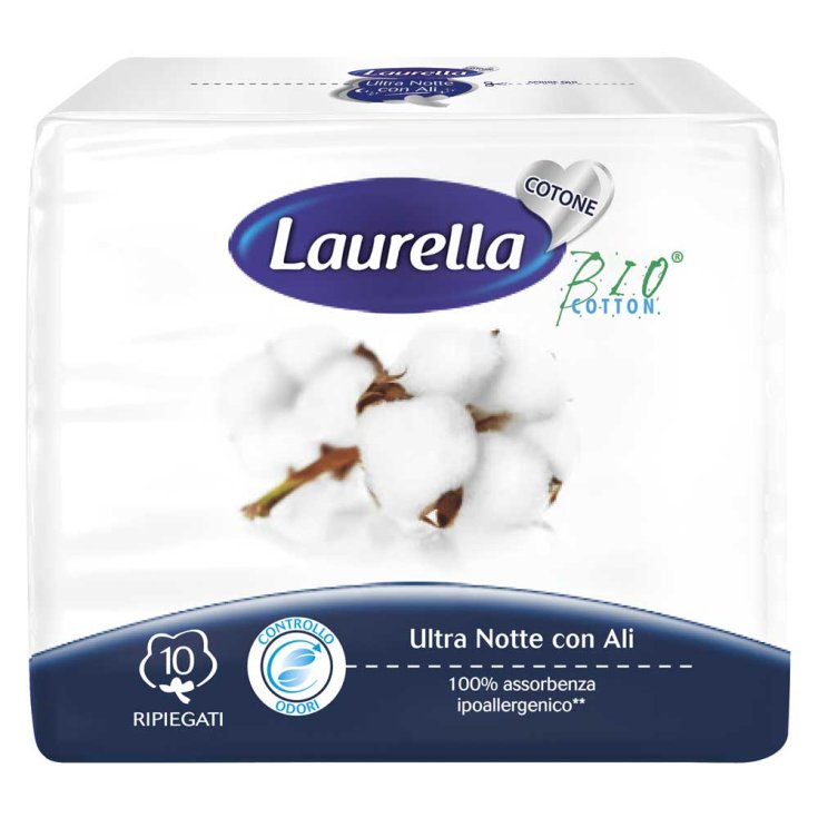 Assorbenti Ultra Notte Laurella Cotone 10 Pezzi
