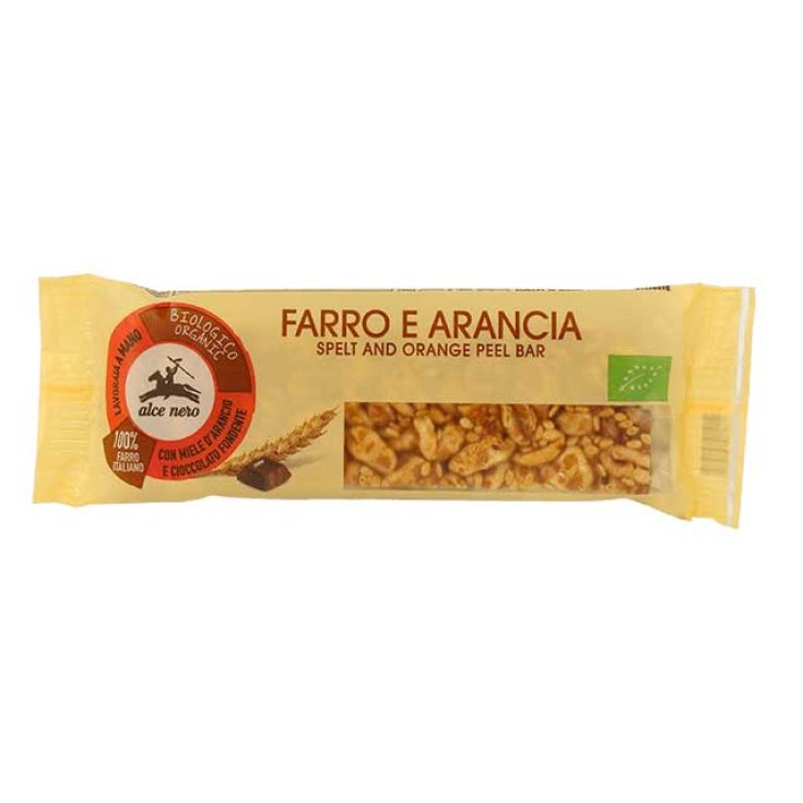 Barretta Al Farro E Arancia Con Cioccolato Biologica Alce Nero 20g