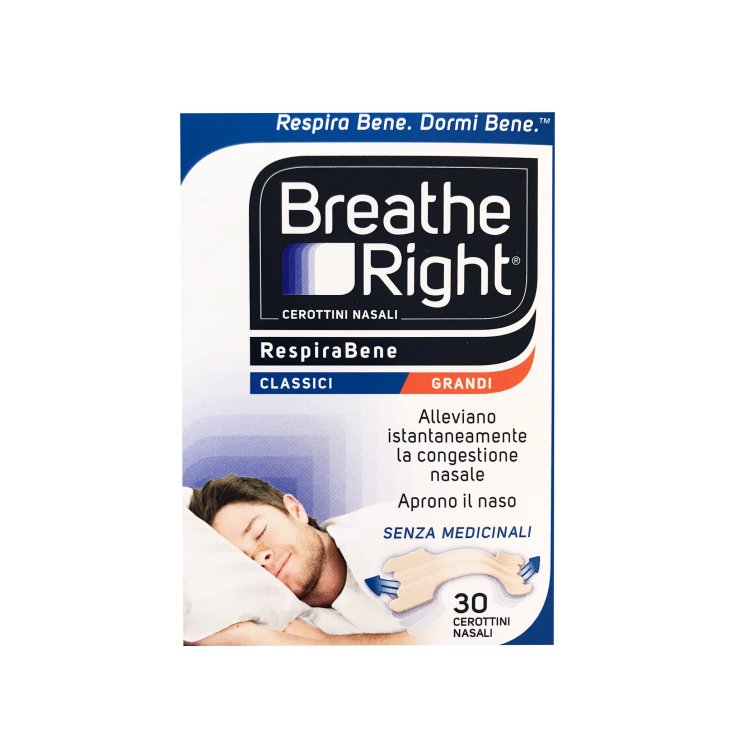 Breathe Right&reg; Cerottini Nasali Classici Grandi 30 Pezzi
