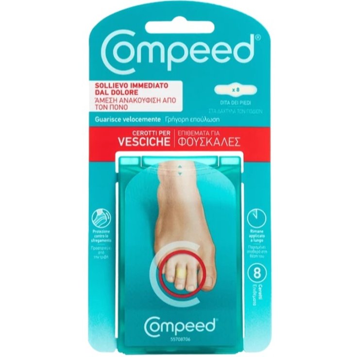 Cerotti Per Vesciche Alle Dita Dei Piedi Compeed&reg; 8 Pezzi