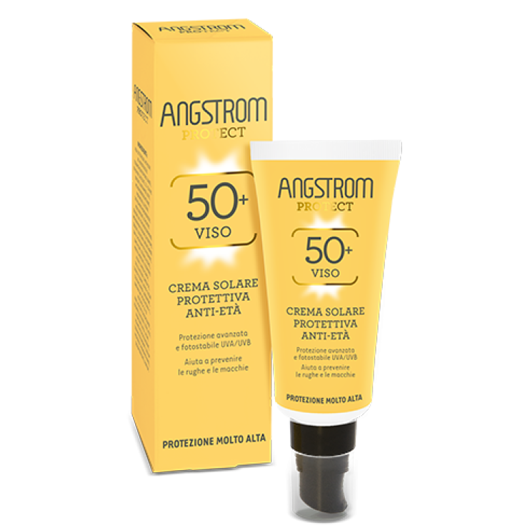 Angstrom Protect Crema Solare Viso Idratante E Antiet&agrave; SPF 50+, 40ml