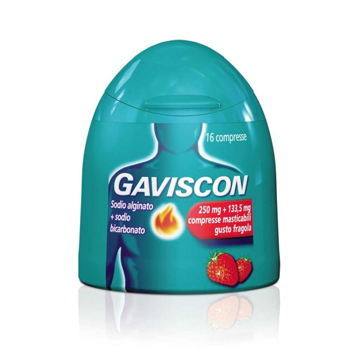 Gaviscon 250mg + 133,5mg Gusto Fragola 16 Compresse