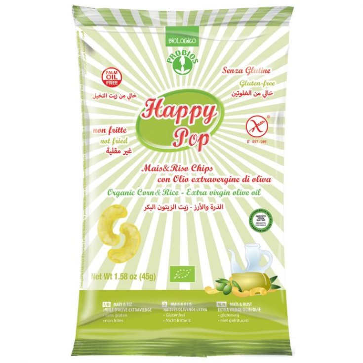 Happy Pop Con Olio Extravergine D'Oliva Senza Glutine Probios 45g