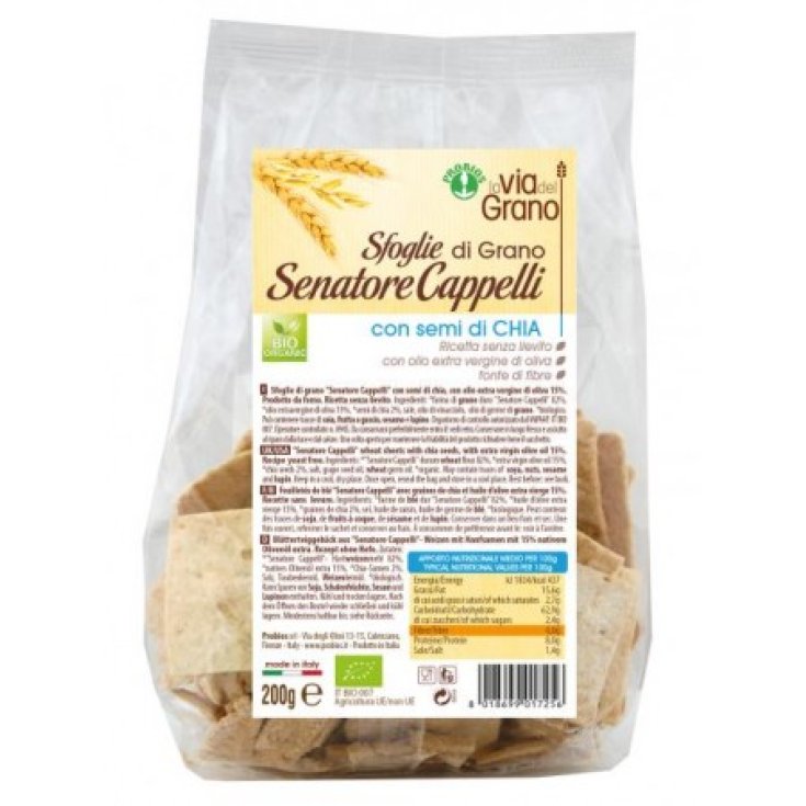 La Via Del Grano Sfoglie Di Grano Senatore Cappelli Con Semi Di Chia Probios 200g