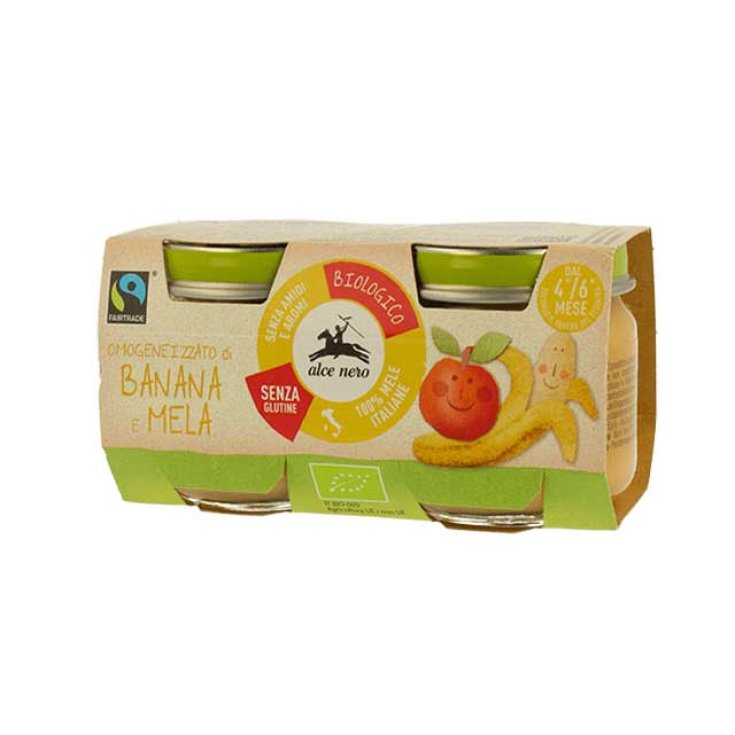 Omogeneizzato Banana E Mela Biologico Alce Nero 2x80g