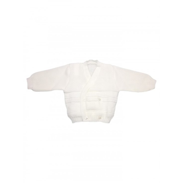 Cardigan scaldacuore incrociatino coprifasce La Rocca bimba bimbo neonato bianco TU