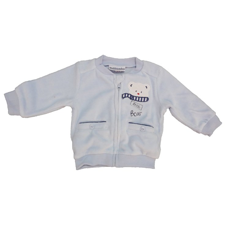 Giubbino cappottino pile bimbo neonato Bidibimbo cielo azzurro 6 - 9 mesi