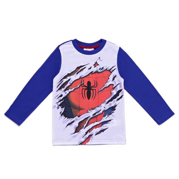 T-shirt maglia maglietta bimbo bambino Arnetta uomo ragno Spiderman grigio blu 4A