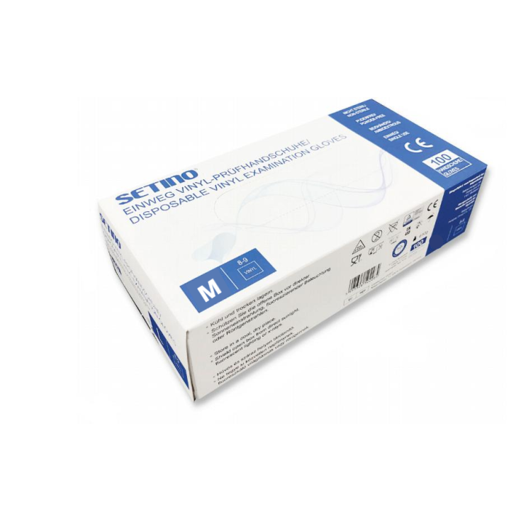 SETINO&reg; Guanti Vinile Misura M 100 Pezzi