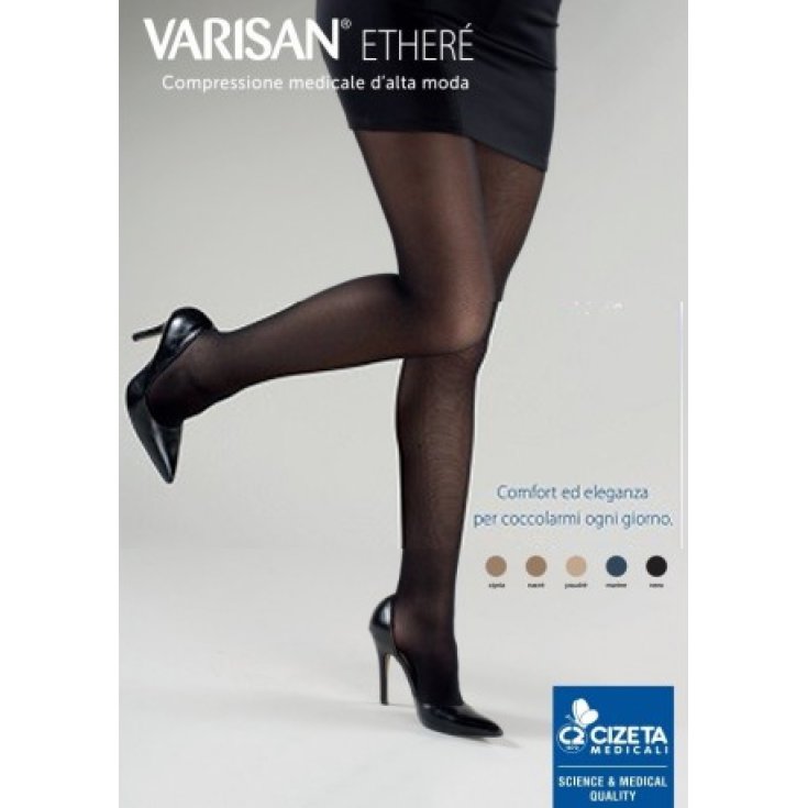 Varisan&reg; Ether&eacute; Collant 15-20mmHg Corto Punta Chiusa Colore Nero Taglia 2 Cizeta
