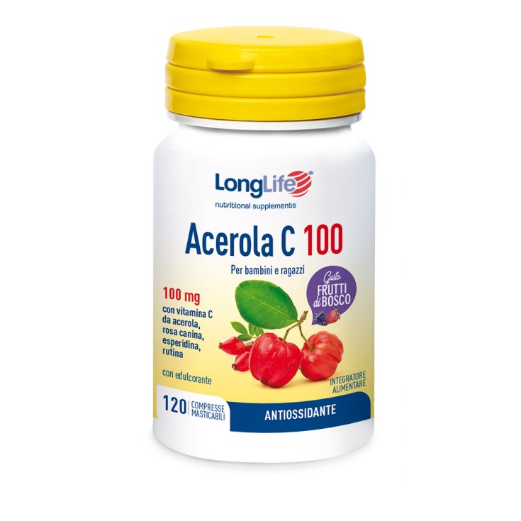 Acerola C 100 LongLife 120 Compresse Masticabili Frutti Di Bosco