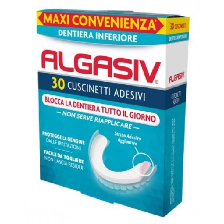 Adesivo Protesi Inferiore Alagasiv 30 Cuscinetti Adesivi