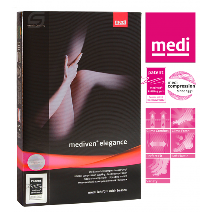 Collant KL1 Mediven Elegance Nero Taglia 2 Lungo