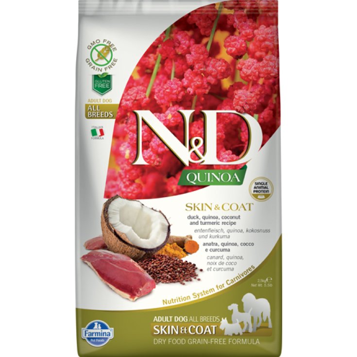 Natural & Delicious All Breed Quinoa Skin & Coat Anatra Grain Free - 2,50KG