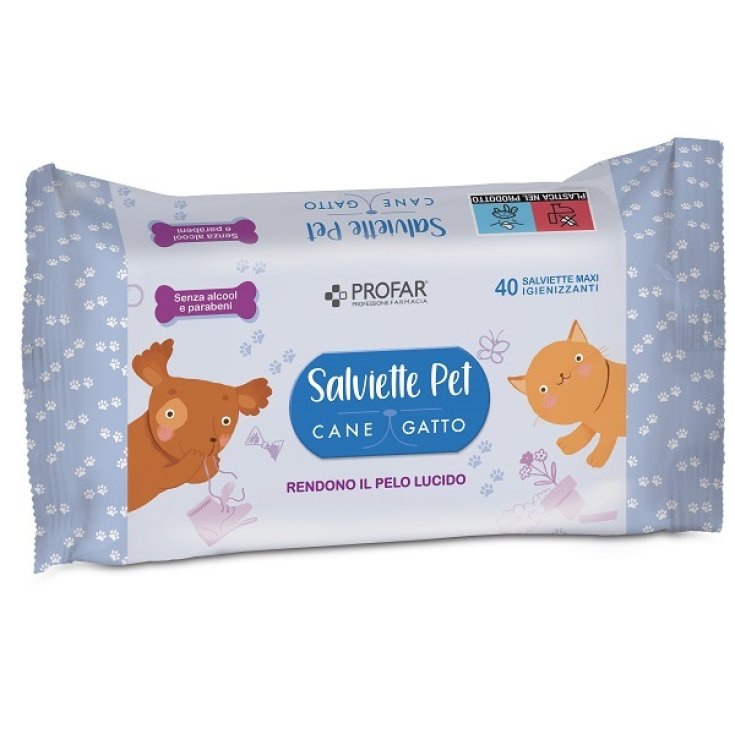 Salviette Uidificate Talco Pet Profar 40 Pezzi