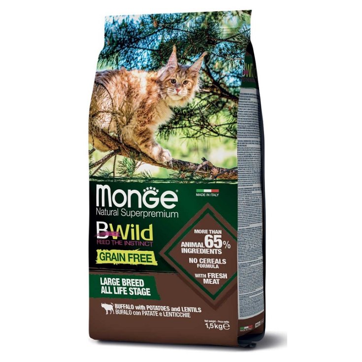 BWild Grain Free All Life Stage Adult Large Breed con Bufalo, Patate e Lenticchie - 1,50KG