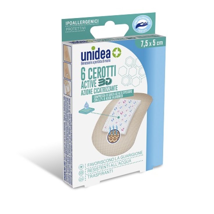 Active 3D Cerotti Cicatrizzanti 7,5x5cm Unidea&reg; 6 Pezzi