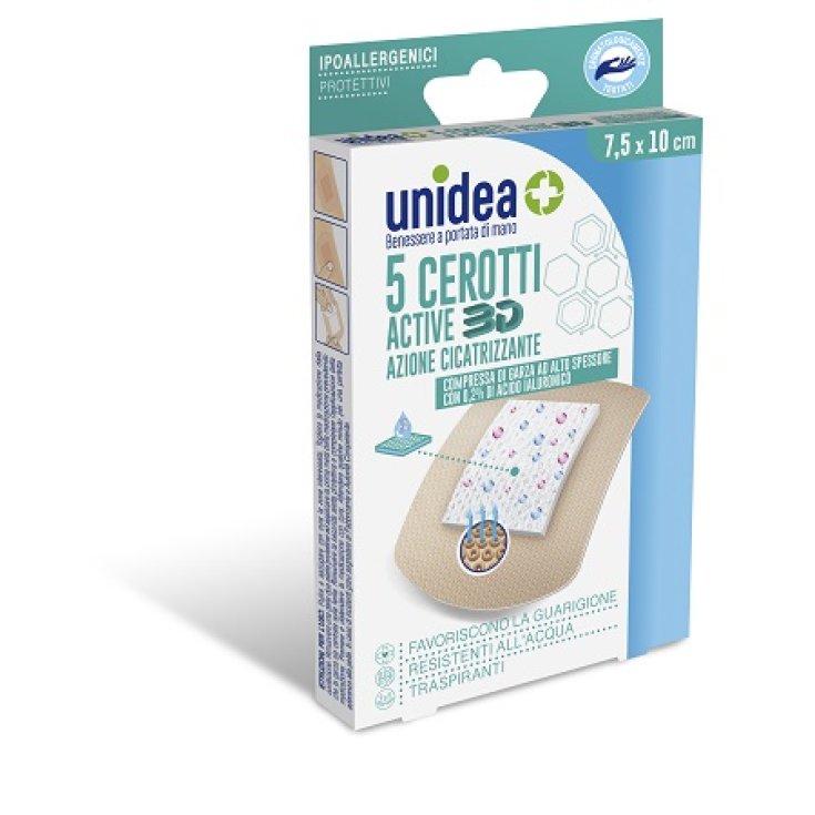 Active 3D Cerotti Cicatrizzanti 7,5x10cm Unidea&reg; 5 Pezzi