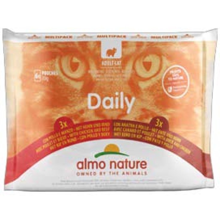 Daily Menu Cat Multipack Pollo Manzo e Pollo Anatra - 6 Bustine da 70Gr.