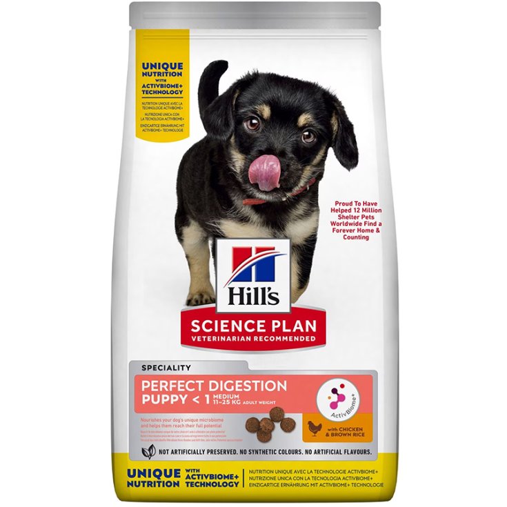 Science Plan Perfect Digestion Medium Puppy con Pollo e Riso Integrale - 12KG