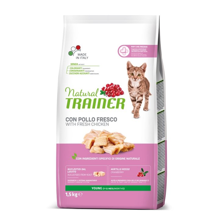 Trainer Natural Young Chicken, Cibo Secco Gatti 7-12 Mesi, 1.5kg