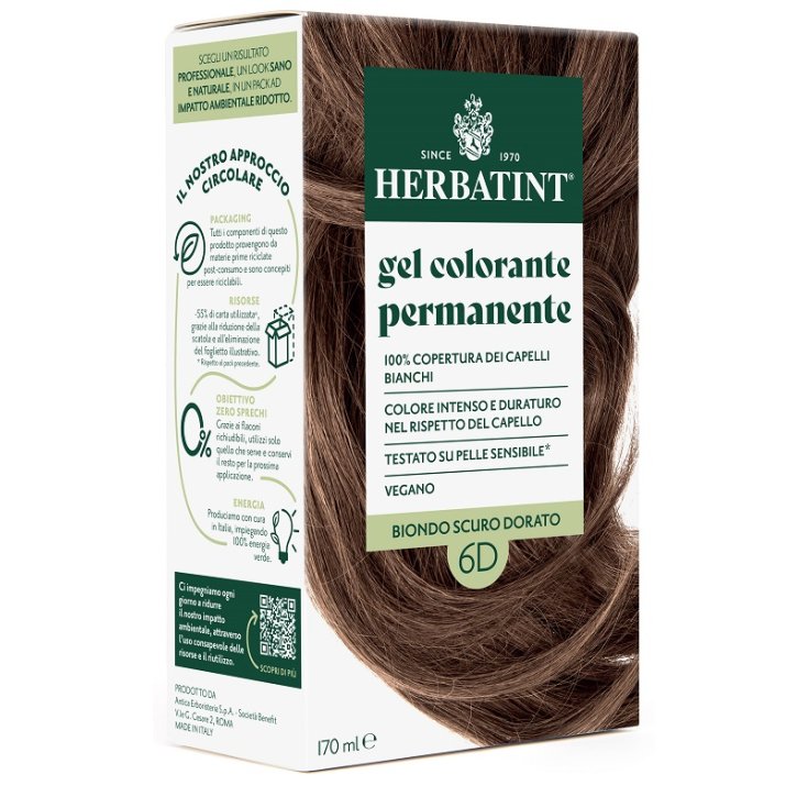 Gel Colorante 6D Biondo Scuro Dorato Herbatint 170 ml