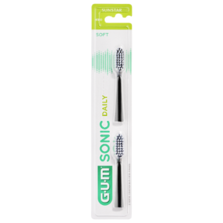 Gum&reg; Sonic Daily Testine Ricambio Sunstar 2 Pezzi