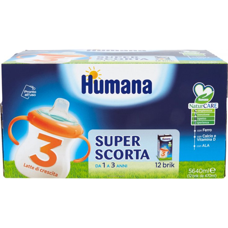 Humana 3 Latte Di Crescita 12 Brick Da 470ml