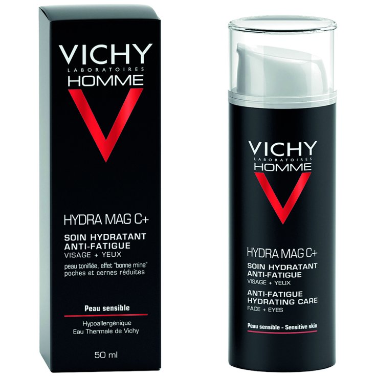 Vichy Homme Hydra Mag C + Trattamento Idratante Ant -Fatica per Viso + Occhi 50 ml