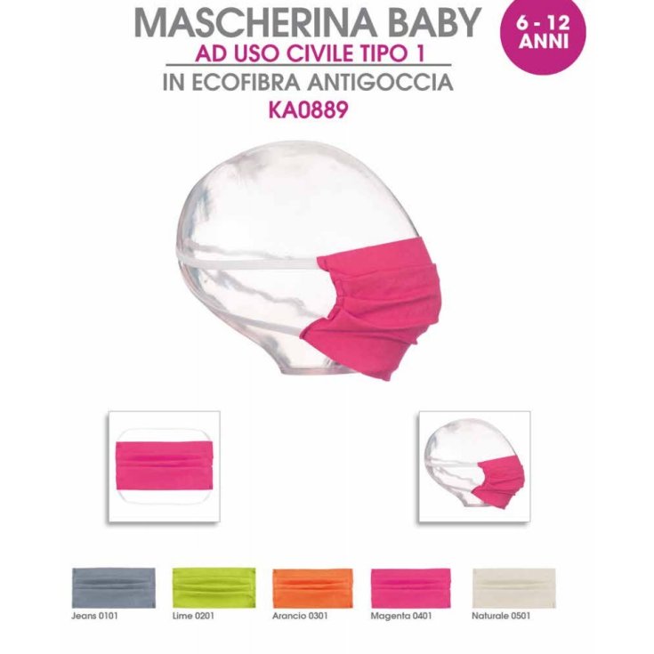 Mascherina Bimbo 6-12 Anni KA0889 Colore Arancio 1 Pezzo